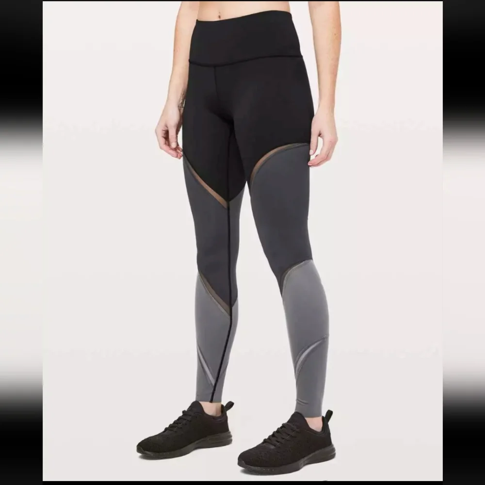 Lululemon 4 Color Me‎ Ombre Tight 28” BLK/OBSI/TTNM LW5BFTS Mesh Inserts RARE